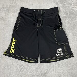Jaco Shorts Mens 30 Black MMA Jiu Jitsu Kick Boxing Fight Performance Drawstring